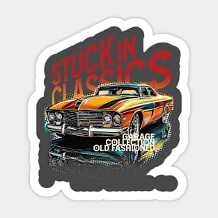 Stuck in classic car Sticker